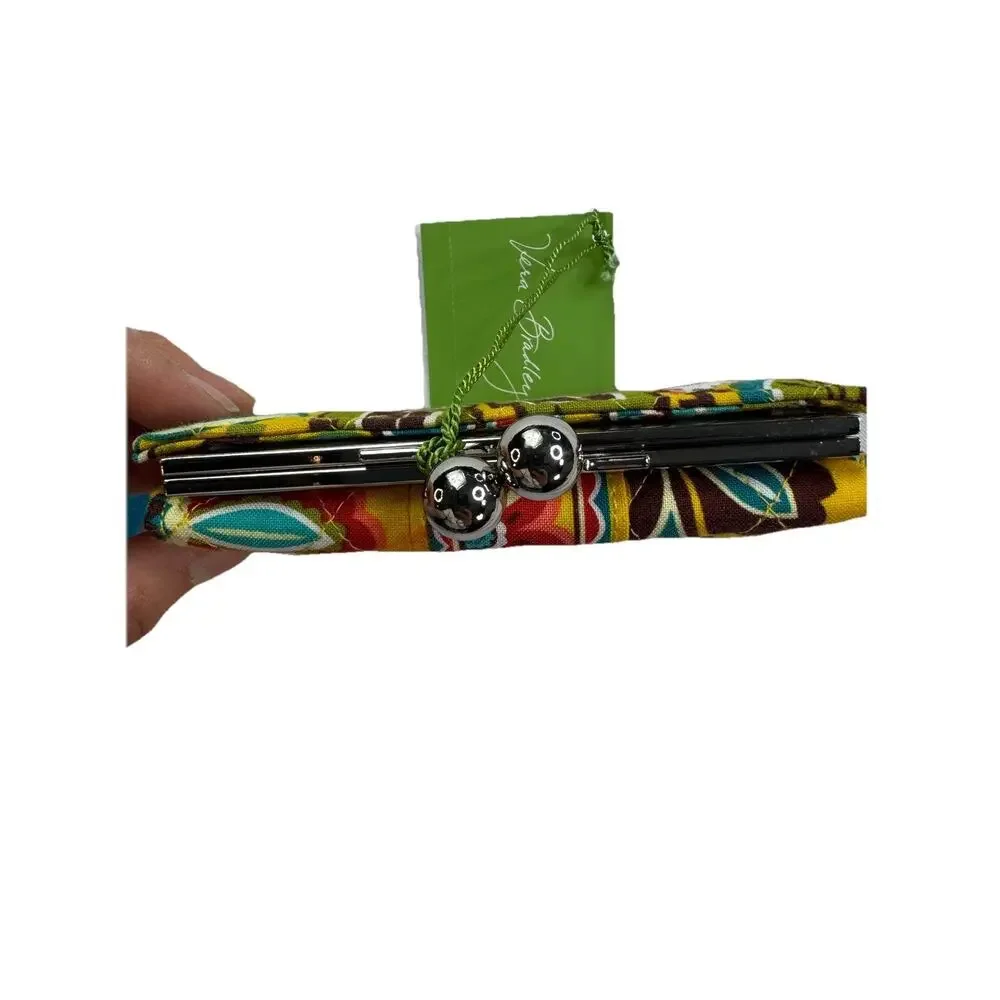 Vera Bradley Euro Wallet Provencal Yellow Floral Quilted Trifold kisslock retire - Picture 12 of 13
